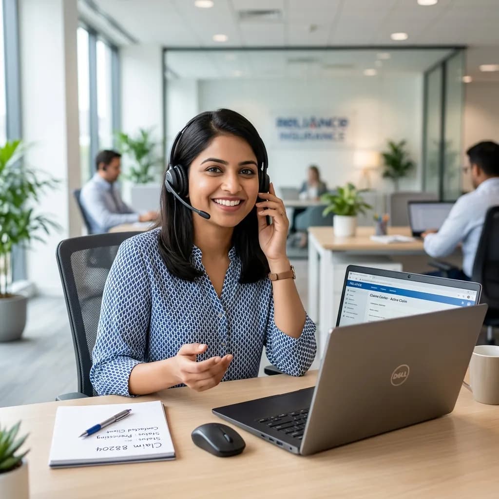 A PolicyNation claims advisor helping a customer over the phone